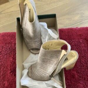 Leather Peep-Toe Heels